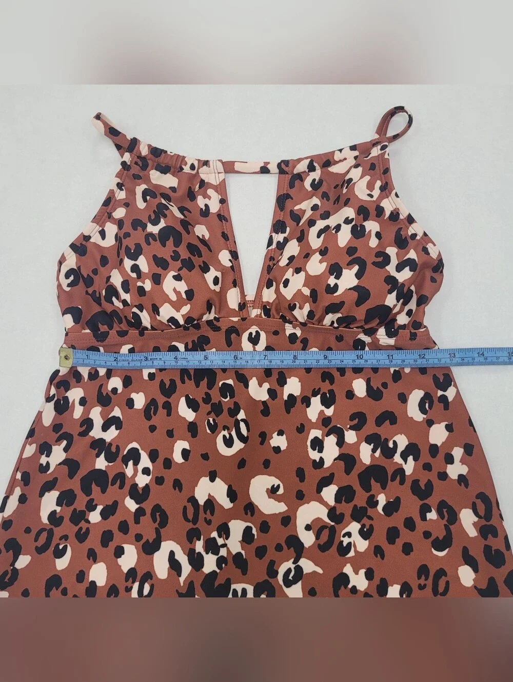 Kona Sol Leopard Print High Neck Keyhole Tankini
